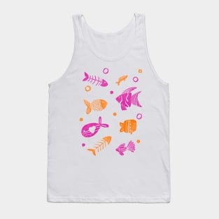 Orange and magenta tropical fishes Tank Top